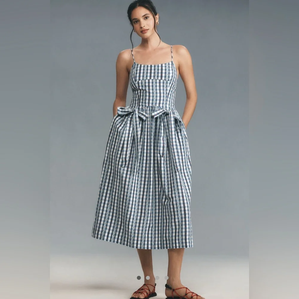 Damson Madder Penelope Apron Midi Dress from Anthropologie - Picture 1 of 8